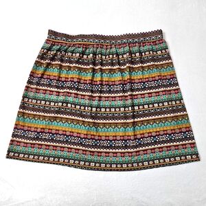 NWOT Double D Ranch pull-on skirt Southwest Aztec multi-print colorful Large